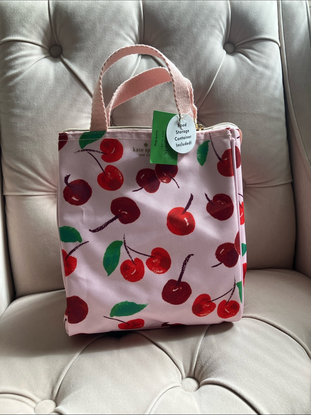 Kate Spade New York Cherries Lunch Bag With Food Storage Container (NWT)